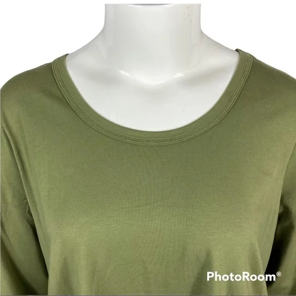 Denim & Co army green top - Picture 2 of 9